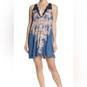Free People Morning Sun Slip Dress in Blue